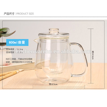 Haonai High Quality Hand Made heat resistant tea glass pot